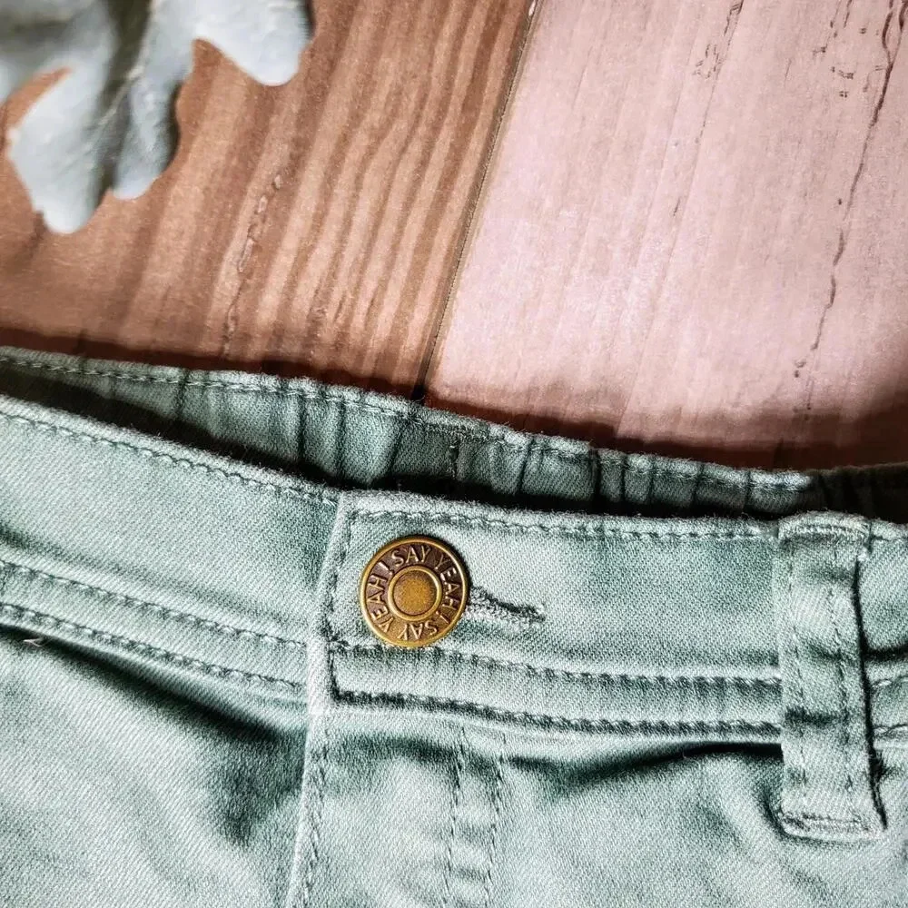 NWOT H&M Twill Trousers with Braces - Long - Khaki Green - Size 9M